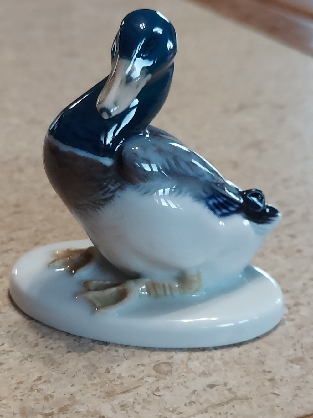 Rosenthal Blue and White Porcelain Mallard  Duck Figurine